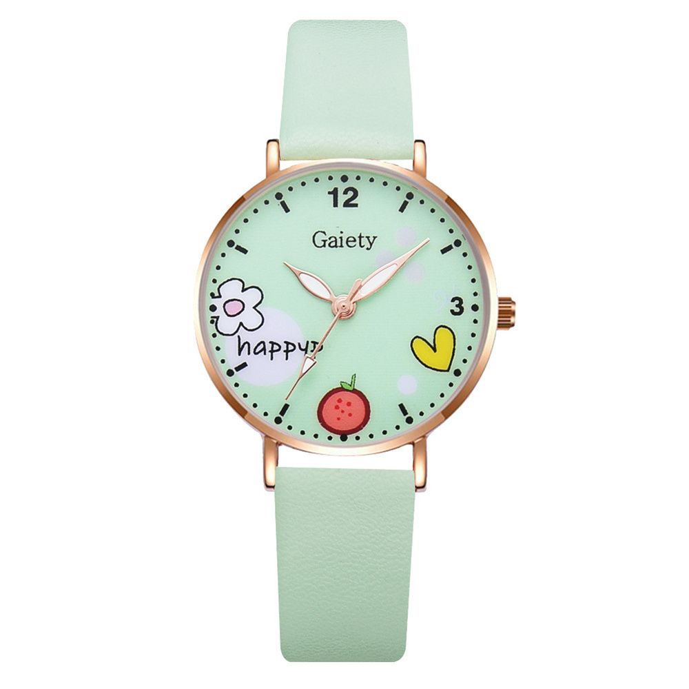 Ladies Watch Bracelet Set PU Belt Digital Quartz Watch Girls
