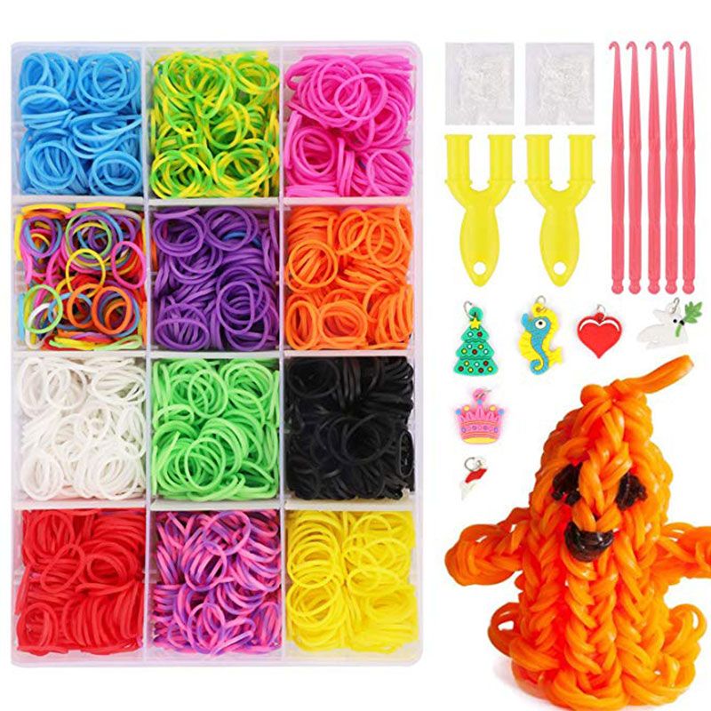 10000pc DIY Toy Rubber Loom Bands Set Kid DIY Bracelet Silicone Rubber Bands Elastic Rainbow Weave Loom Bands Toy Children Goods