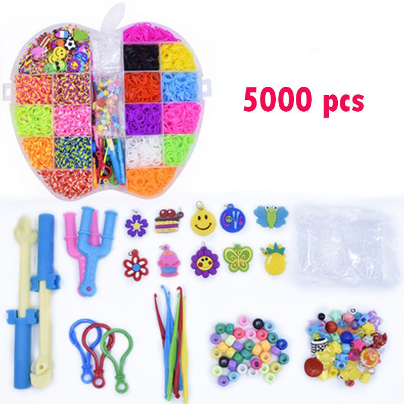 10000pc DIY Toy Rubber Loom Bands Set Kid DIY Bracelet Silicone Rubber Bands Elastic Rainbow Weave Loom Bands Toy Children Goods