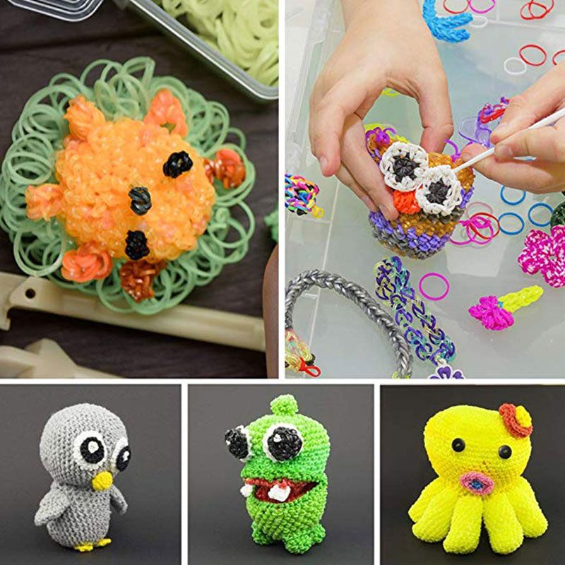 10000pc DIY Toy Rubber Loom Bands Set Kid DIY Bracelet Silicone Rubber Bands Elastic Rainbow Weave Loom Bands Toy Children Goods