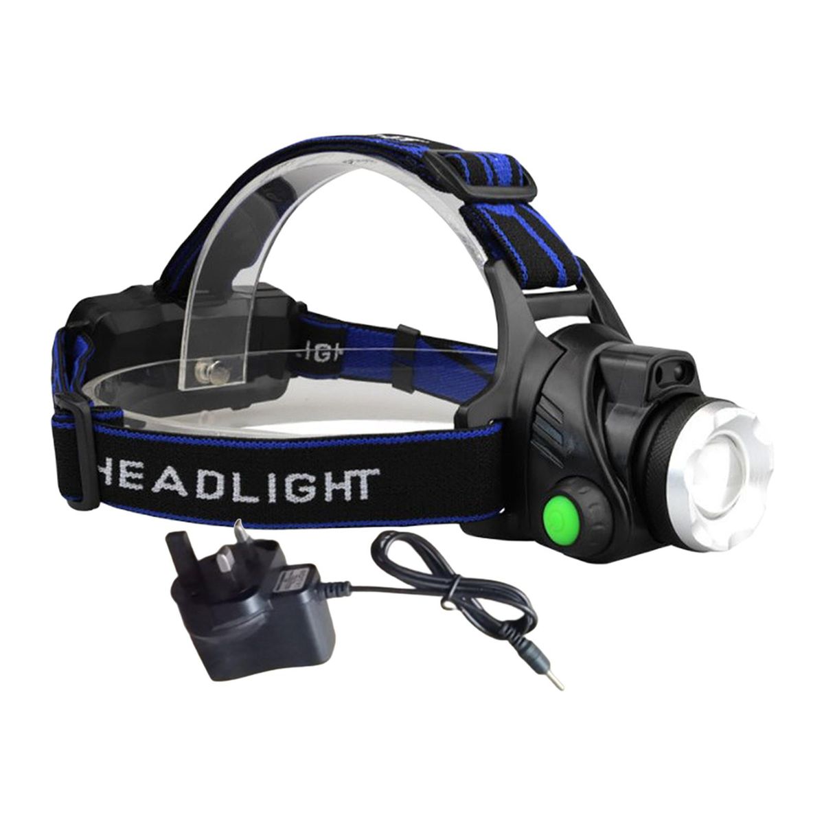 Headband Work Solar Lightweight  + UK Adapter + Battery