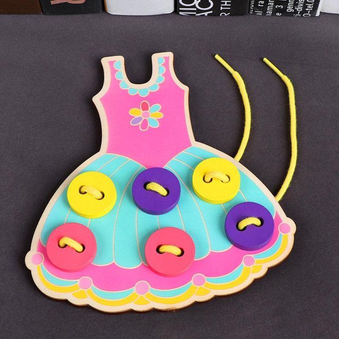 Children Cartoon Hedgedog Dress Manual Threading Sewing-