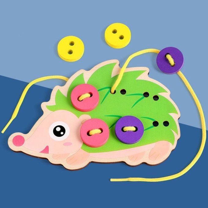Children Cartoon Hedgedog Dress Manual Threading Sewing-