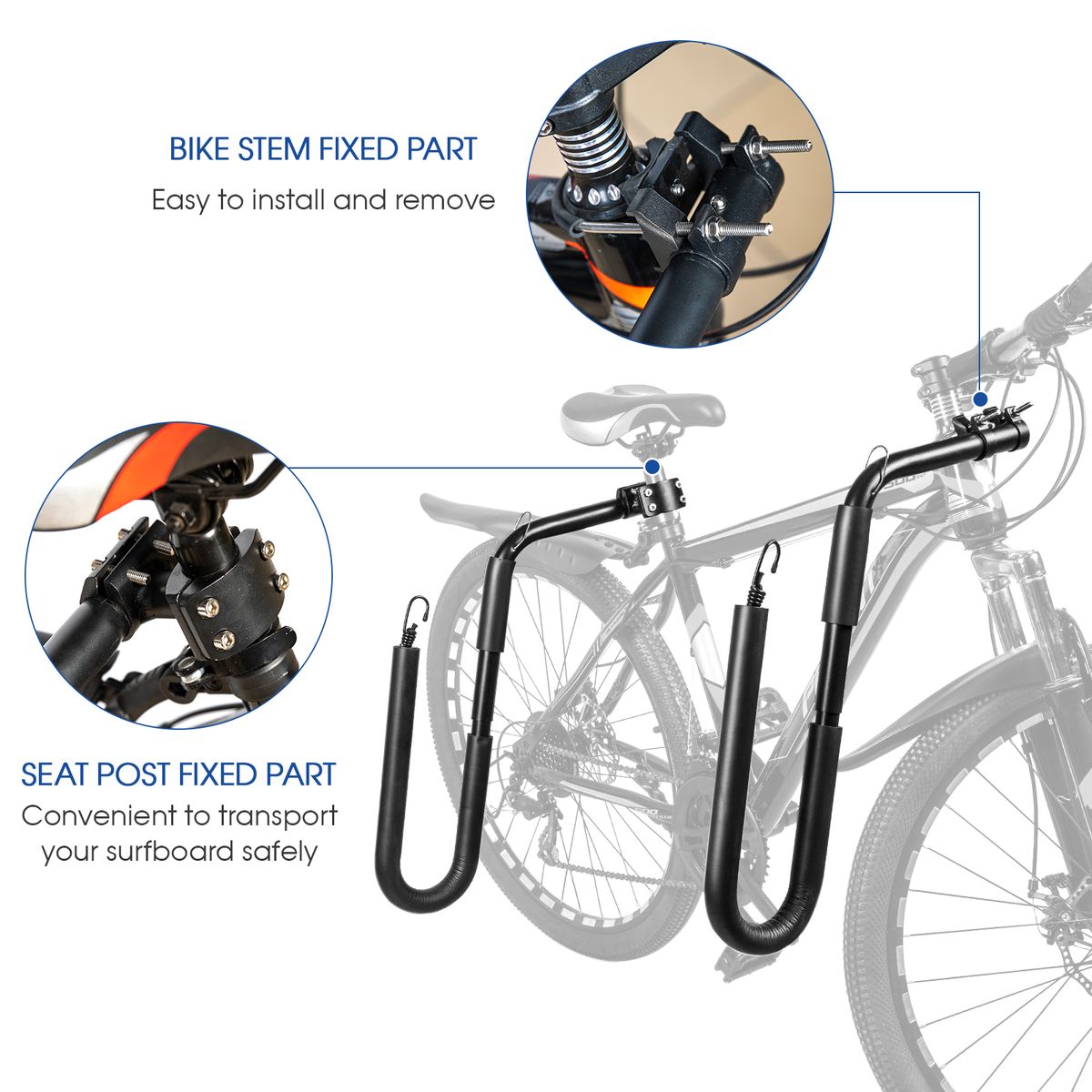 Bicycle Surfboard Rack Bike Surfing Board Carrier Surfboard