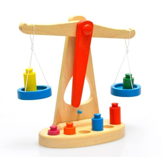 Montessori Wooden Balance Weighing Scale Early Childhood-