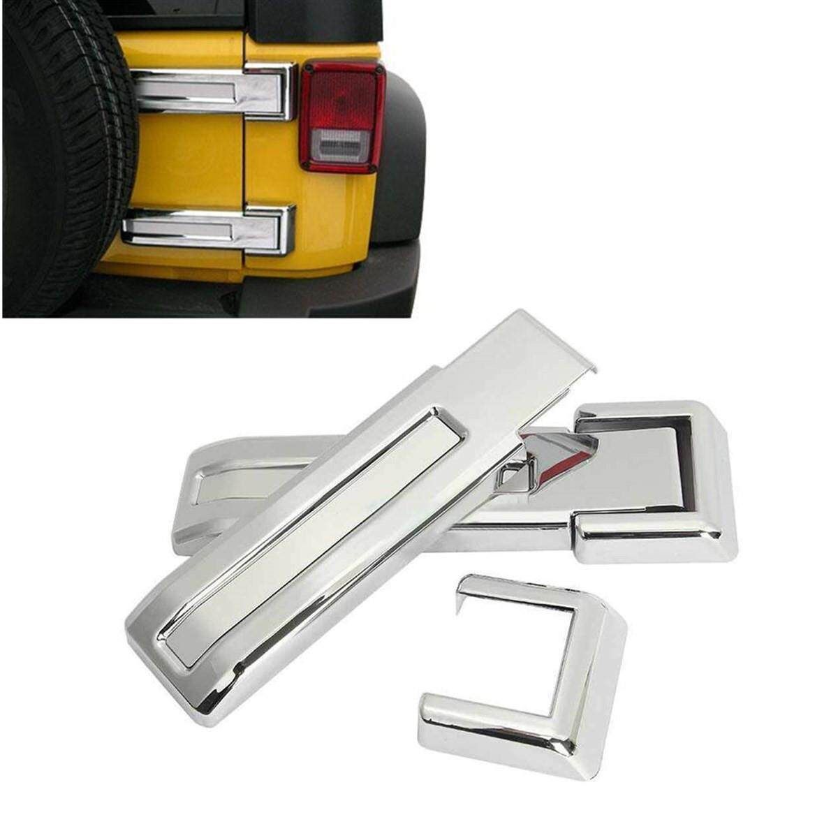 Chrome Dress-Up Rear Tailgate Door Hinge Covers Trim For 07-17 Jeep JK