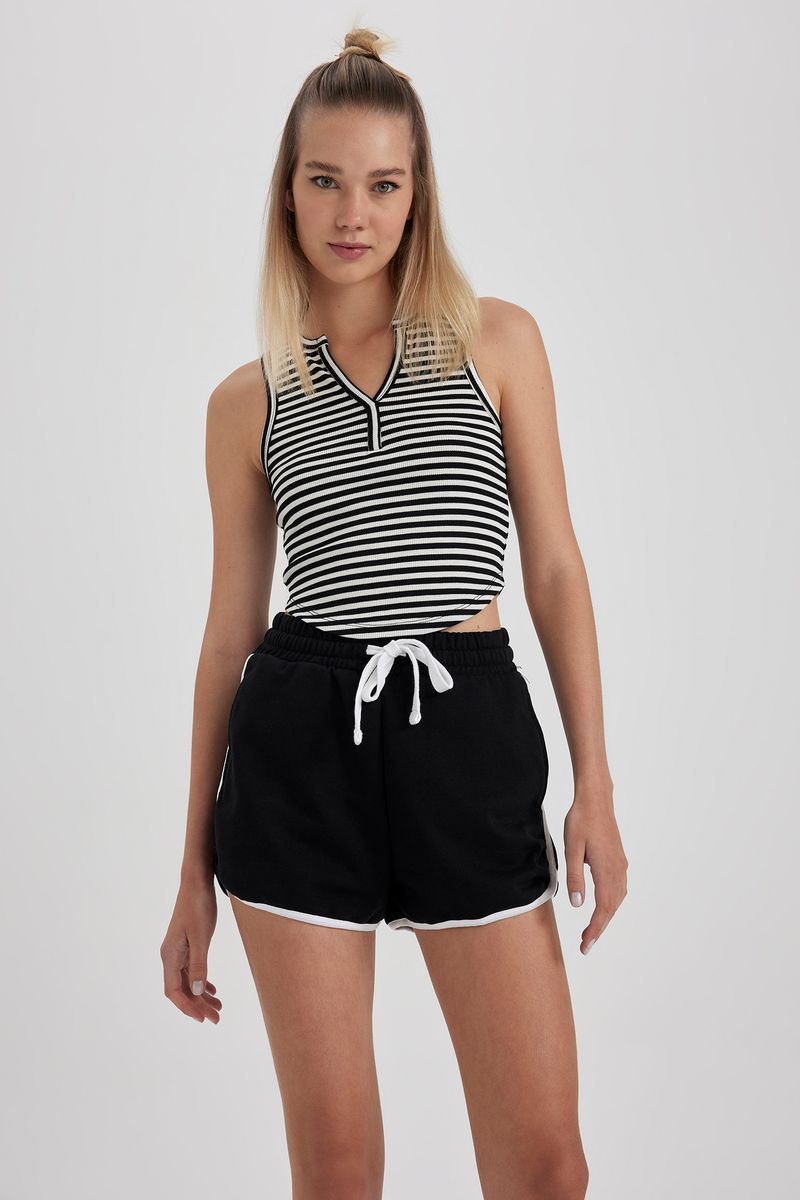 Woman Coool Regular Fit Knitted Short - Black