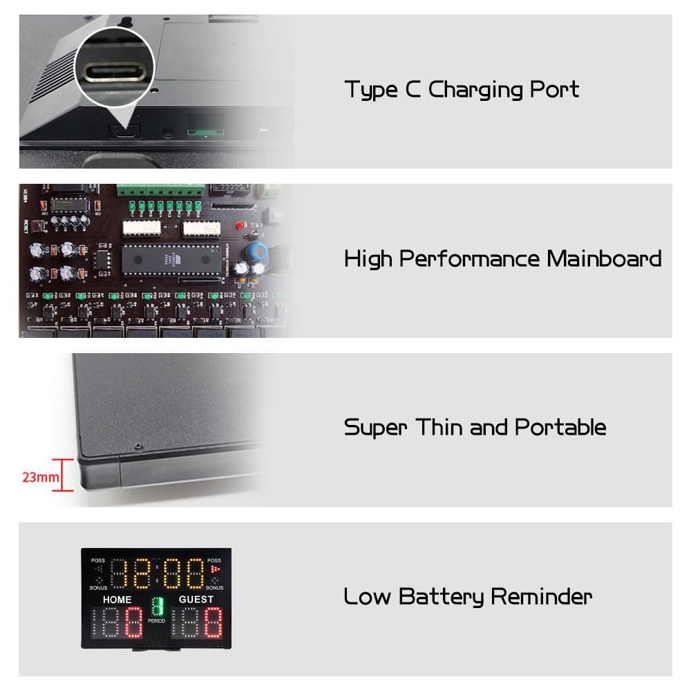 Indoor Digital LED Scoreboard Tabletop Score Board for Basketball Volleyball Tennis Boxing Match Game