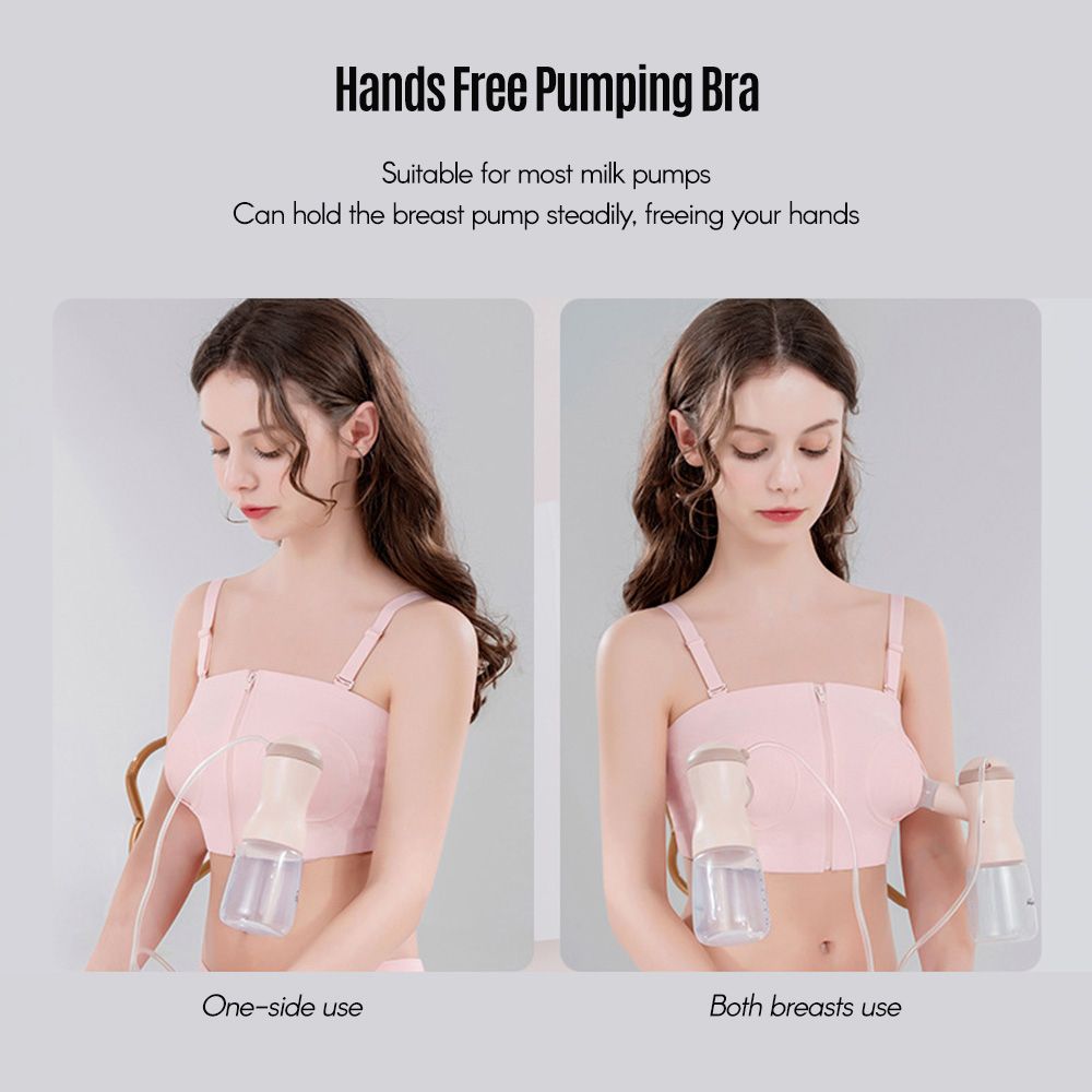 Maternity Bra For Breast Pump Hands Free Pumping Bra Adjustable Cotton Breast