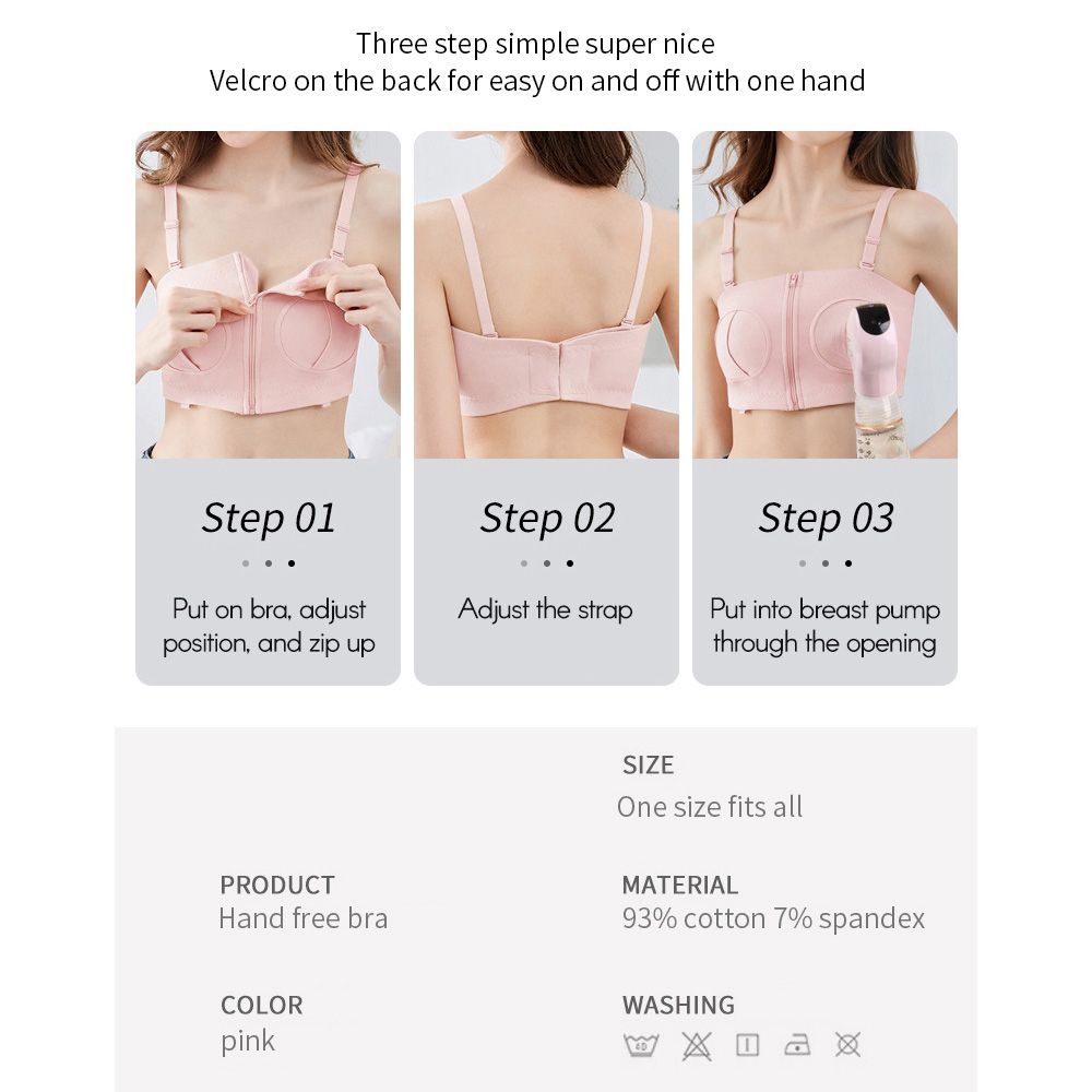 Maternity Bra For Breast Pump Hands Free Pumping Bra Adjustable Cotton Breast