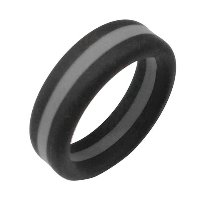 Reative Sili One Ring 8mm Wide 2.5mm Thi Kness Inte Ayer Fashion Sport Ring-gray-8#