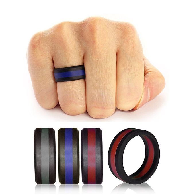 Reative Sili One Ring 8mm Wide 2.5mm Thi Kness Inte Ayer Fashion Sport Ring-gray-8#