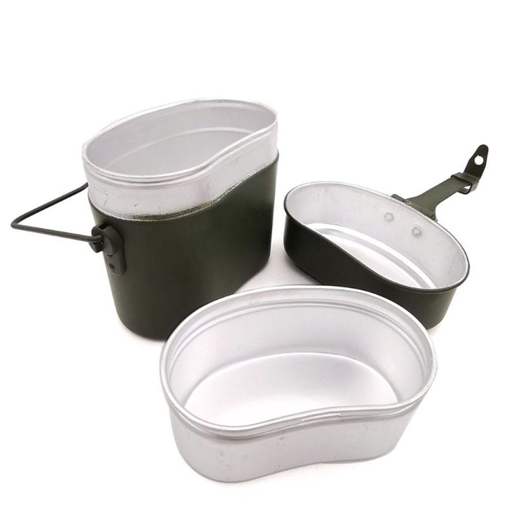 3 In 1 Multifunctional Aluminum Bento Lunch Box Camping Cookware Chef Set Trekking Survival