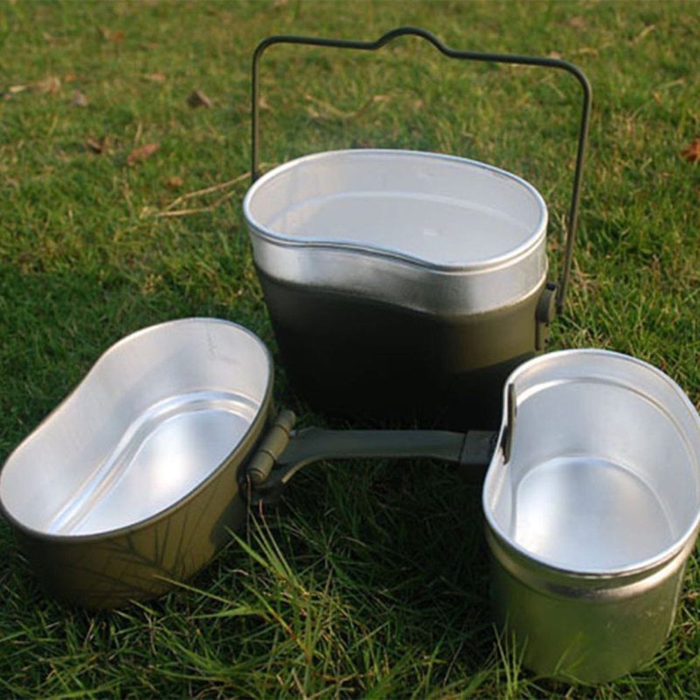 3 In 1 Multifunctional Aluminum Bento Lunch Box Camping Cookware Chef Set Trekking Survival