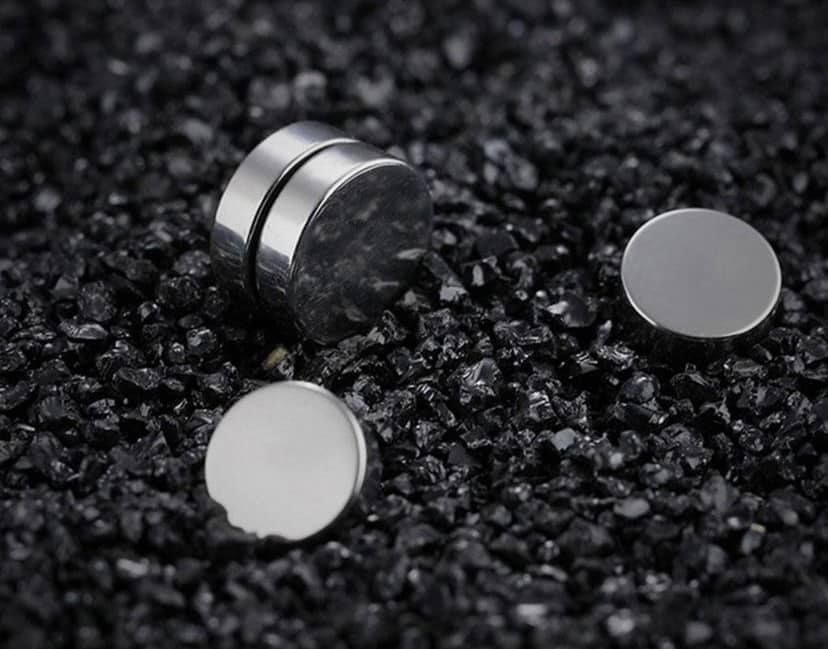 Luxury Stainless Magnetic Stud Silver Earrings