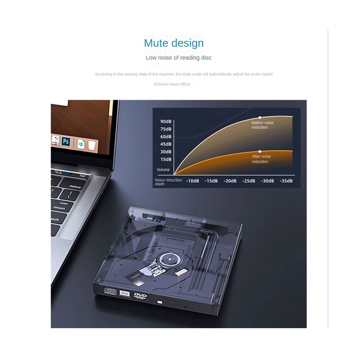 Burner Optical Drive DVD Drive External for Laptop PC Desktop