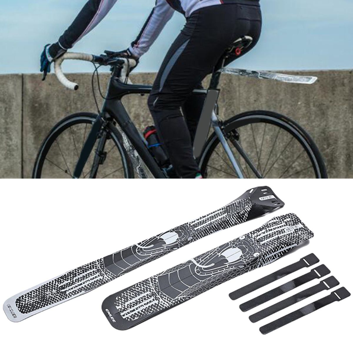 1 Set Bicycle Mudguard Mountain Bike Front Rear Splash Guard Kit E