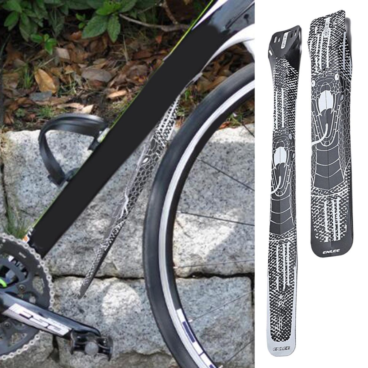 1 Set Bicycle Mudguard Mountain Bike Front Rear Splash Guard Kit E