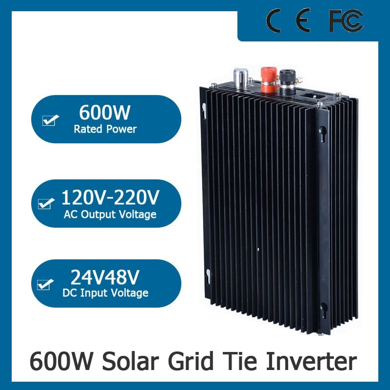Adjustable & Non-adjustable AC Output Power 600W  DC 24V 36V 48V 72V MPPT Solar Grid Tie Inverter Battery Discharge Power