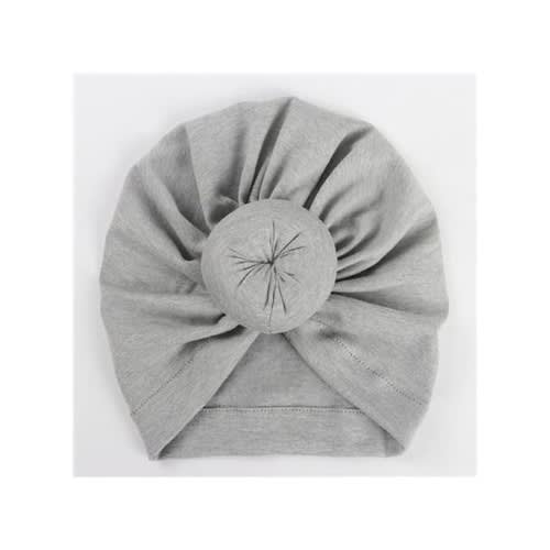 Doughnut Turban For Girls'- Free Size -Grey