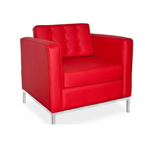 Single Leather Sofa-Red