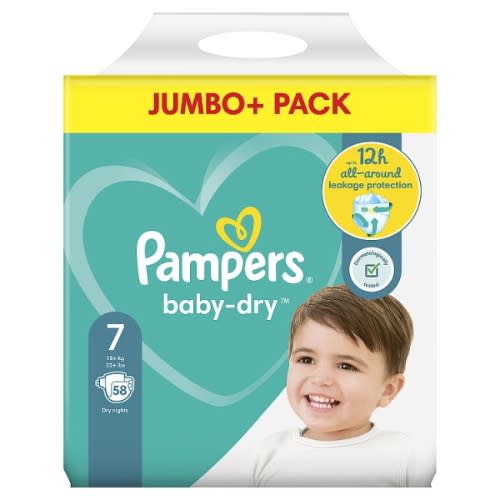 Baby-dry Size 7 Nappies Jumbo+ Pack - 58pack