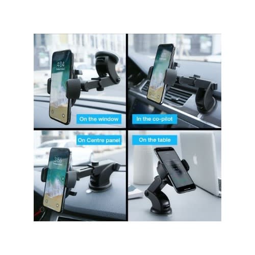 Holder Suction Cup Mount Stand For Cell Phone Gps - Black