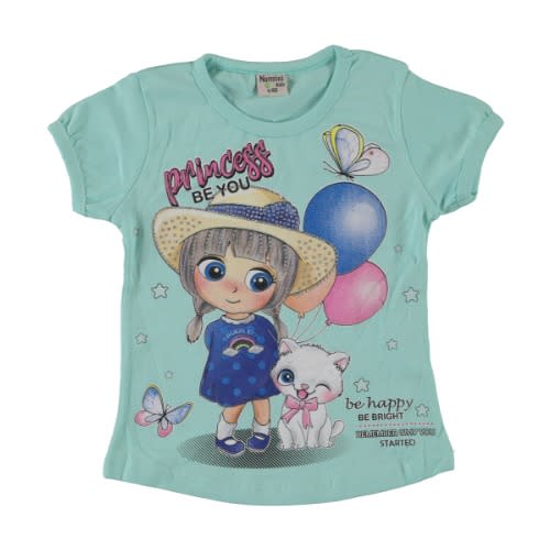Girl T-shirt Princess Be You Green