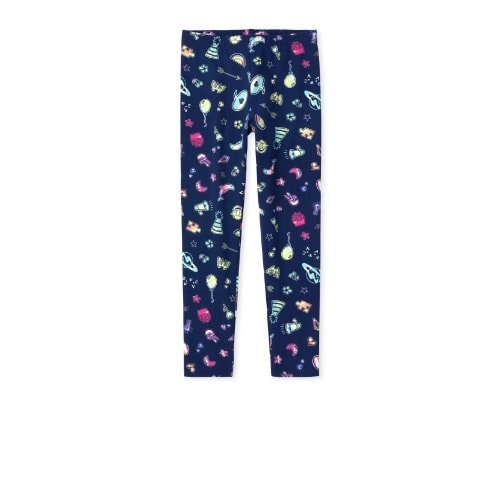 Girls Cone Balloon Full Length Leggings - Navy Blue