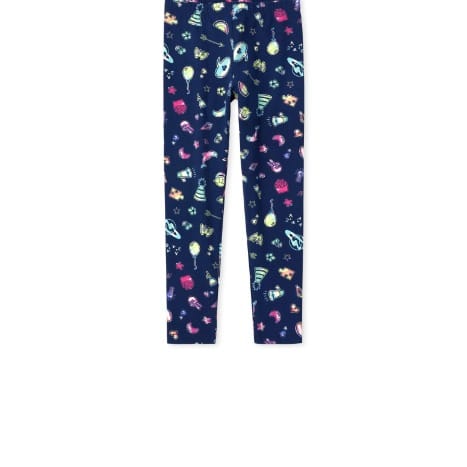 Girls Cone Balloon Full Length Leggings - Navy Blue