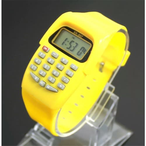 Multifunctional Digital Calculator Watch- Yellow