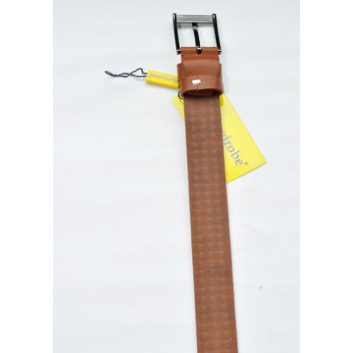 Leather Men Matted Pattern Belt-Brown-mb-9647 -Size: 135/54