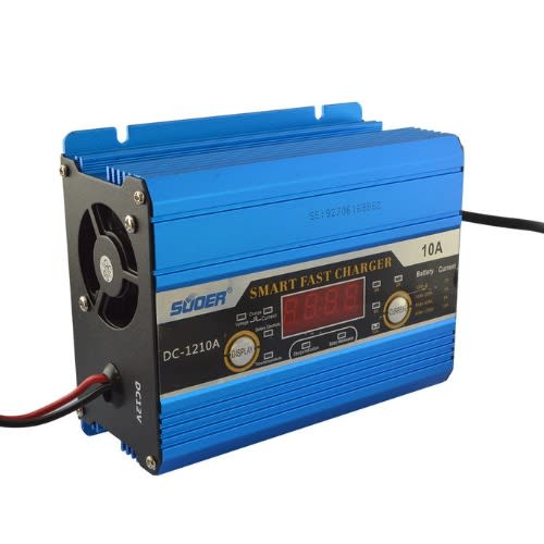 Suoer 12v 10a Car And Inverter Battery Charger With Digital Display