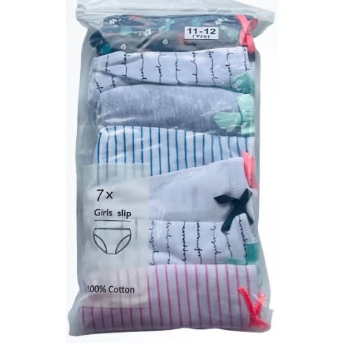 7 Pack Colored Girls Briefs- H3