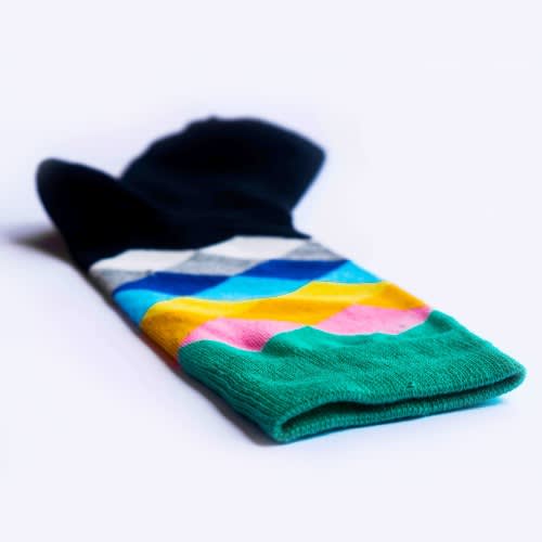 Fresh Pair Men's Multicolored Argyle Pattern Crew Socks 005