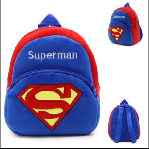 Cute Toddler Superman Cartoon Plush Kids Bag For 1-3 Years
