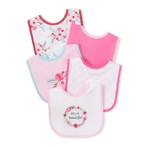 Assorted Print Baby Bibs - Pack Of 5