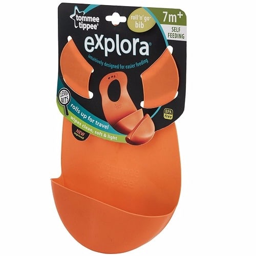 Explora Roll n Go Baby Bib - Orange