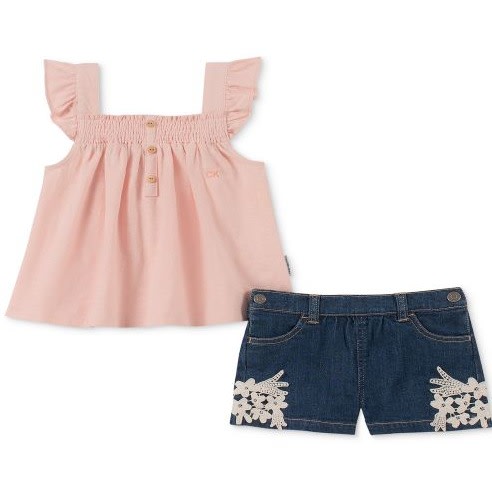 Toddler Girls 2-pc. Smocked Tank Top & Denim Shorts Set