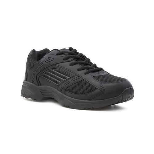 Bigger Boys Lace Up Trainer In Black