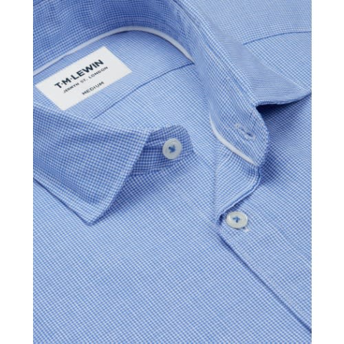 Dogtooth Blue Single Cuff Shirt