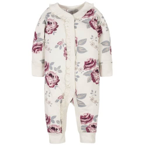 Baby Girl Mitten Cuff Coverall