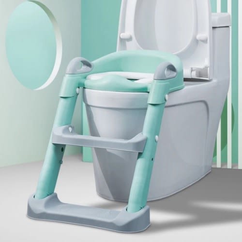 Potty Training Toilet Seat With Step Ladder, Green