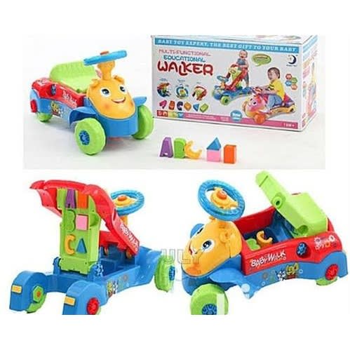 Multifunctional 2 In 1 Educational Walker + Baby Ride on Car