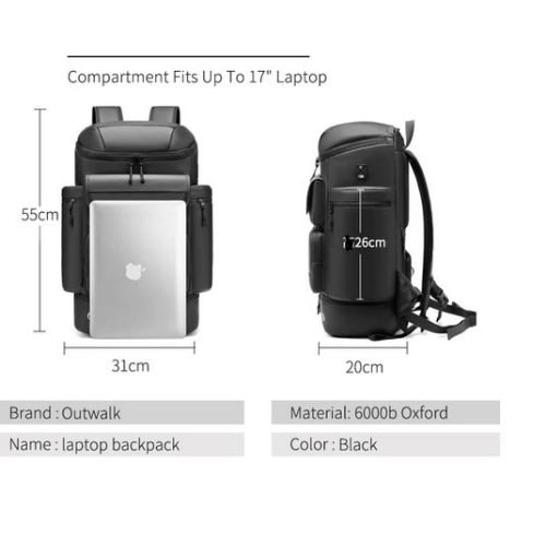 Outwalkk - Anti Theft Laptop Back Pack With Bottle Holder