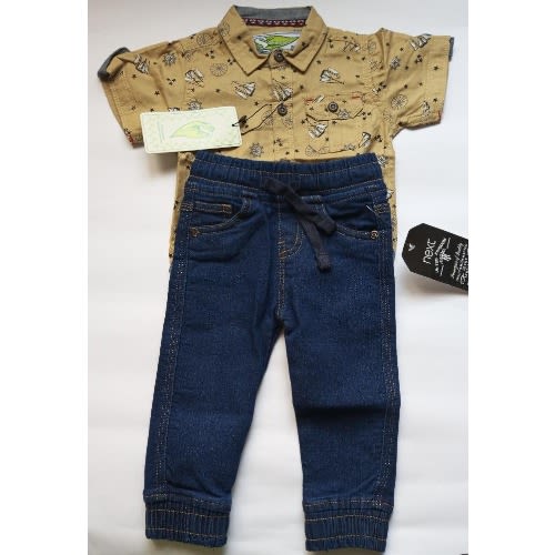 Baby Boy Set -Short Sleeve Shirt + Jeans