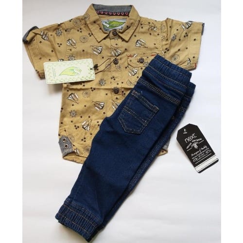 Baby Boy Set -Short Sleeve Shirt + Jeans