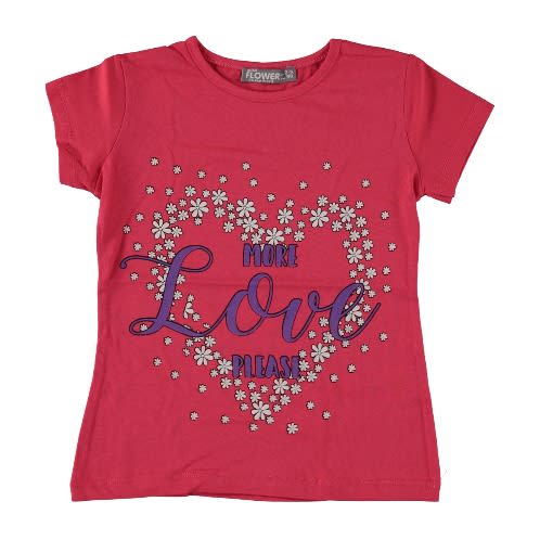 More Love Please Girl T-shirt - Fuchsia Pink