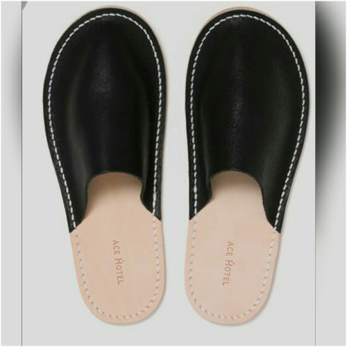 Male Black Half Slippers
