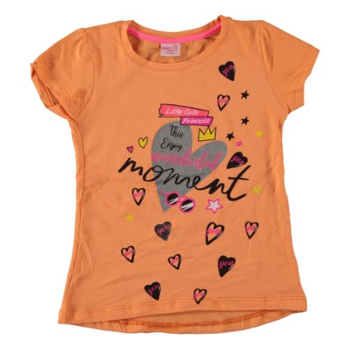 Enjoy Wonderful Moment Girls T-shirt - Orange